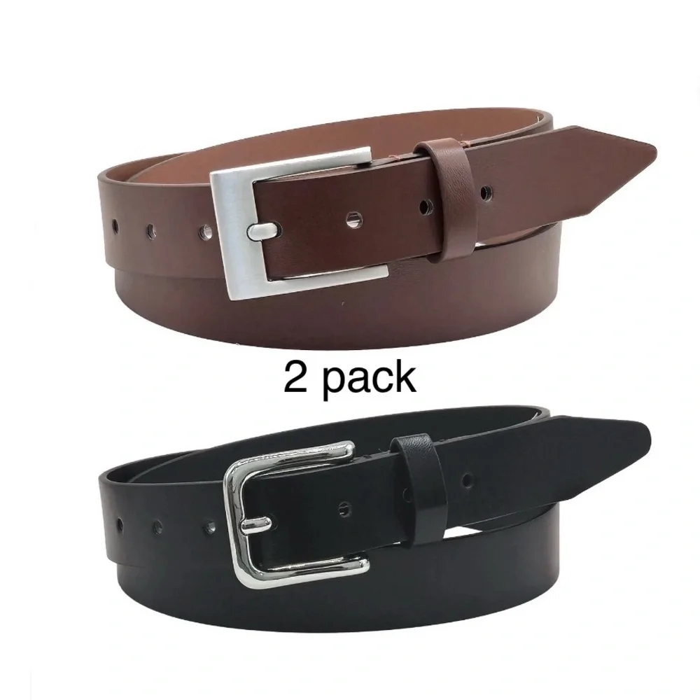 NWT Boys sz medium 2 pack belts brown black 32in 1233